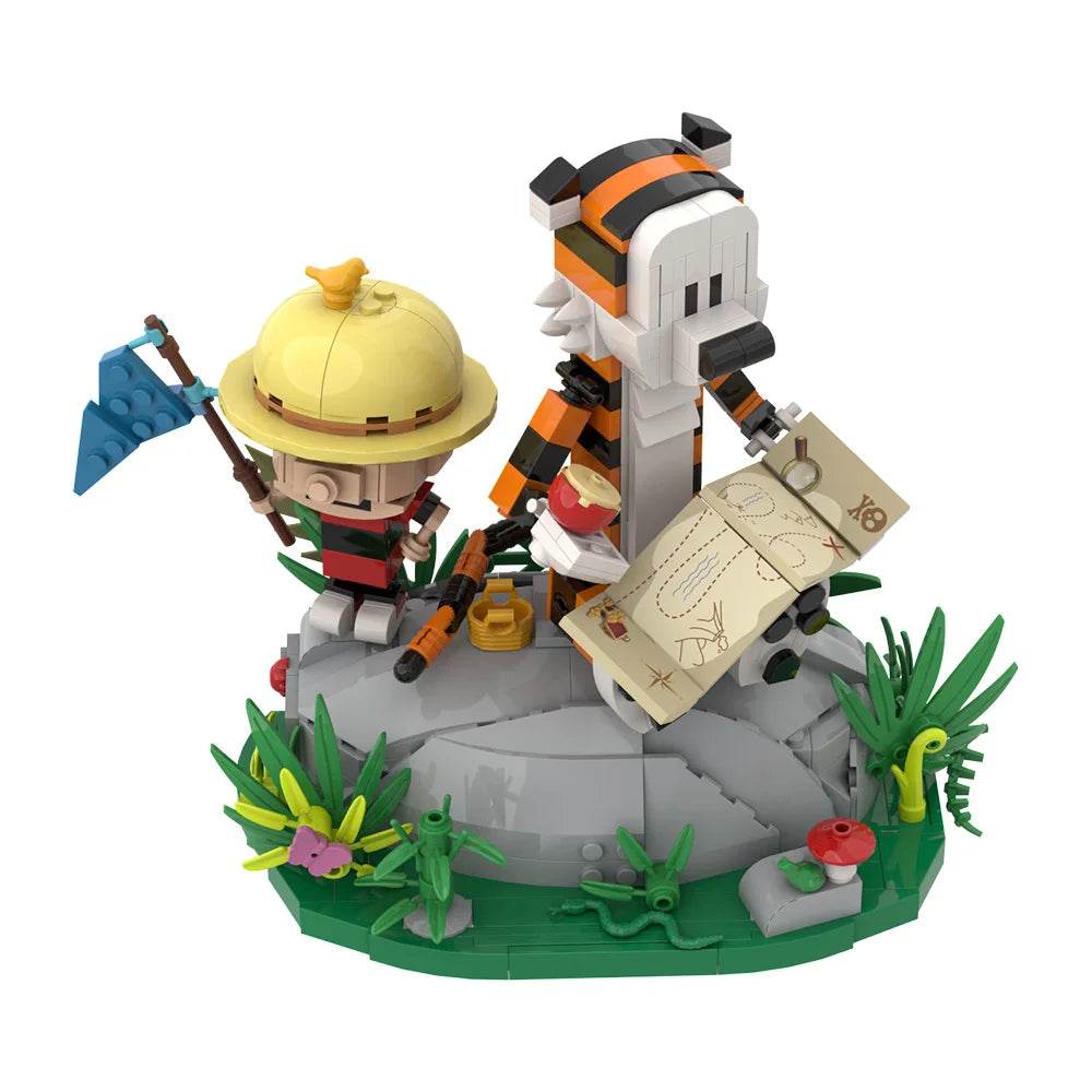 MOC Animation Doll Calvined and Hobbes Brick Building Bricks MOC Gift - ToylandEU