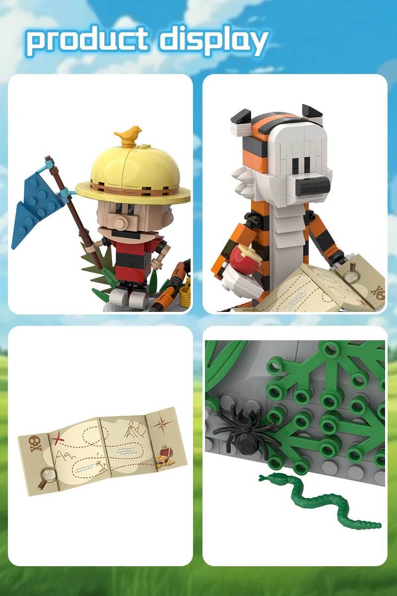 MOC Animation Doll Calvined and Hobbes Building Blocks Toy - ToylandEU