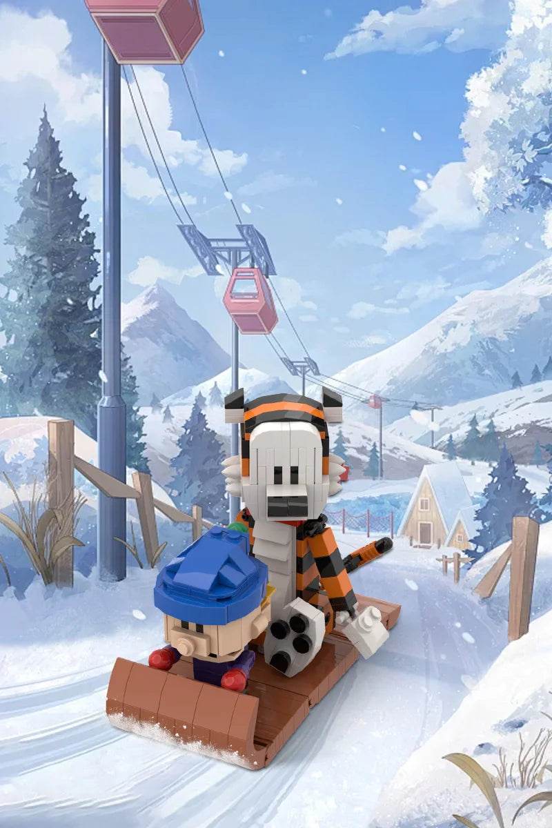 MOC Animation Doll Calvined and Hobbes Mini Action Building Bricks MOC - ToylandEU