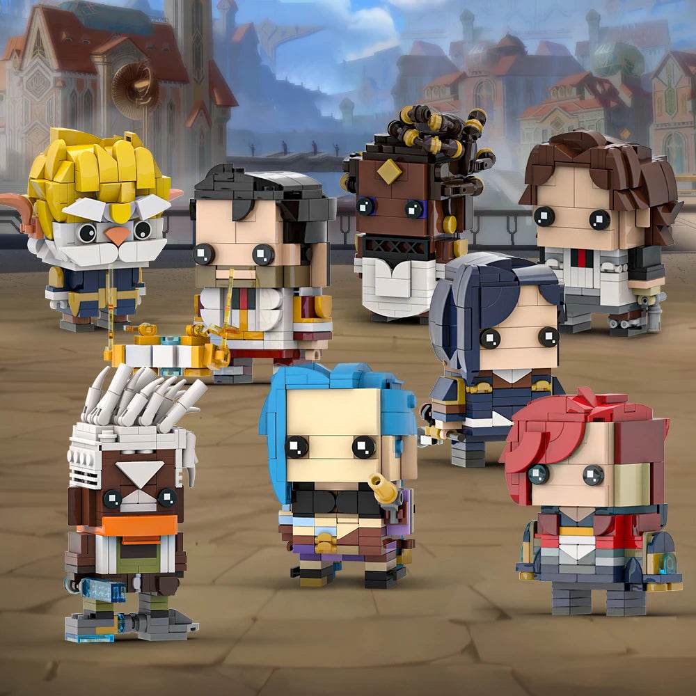 MOC Anime Arcanes Figure BrickheadZ Jayce Caitlyn Jinx Vi Gift Building Bricks MOC - ToylandEU