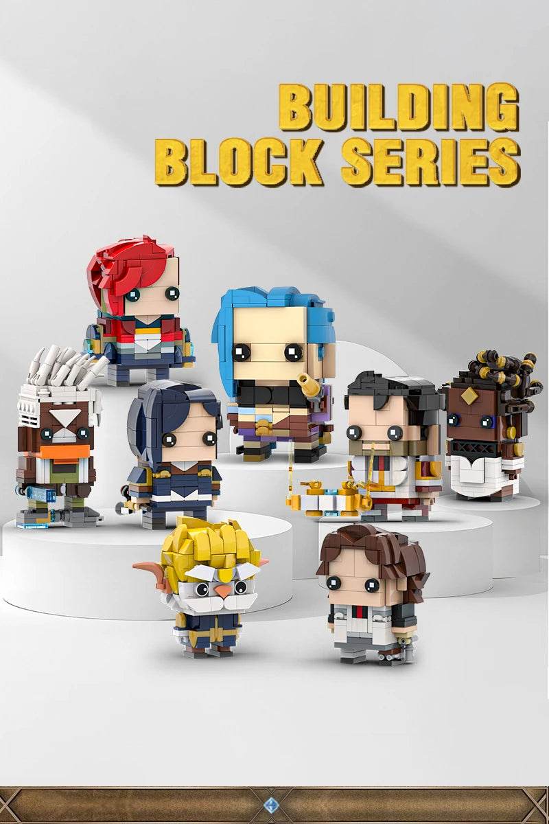MOC Anime Arcanes Figure BrickheadZ Jayce Caitlyn Jinx Vi Gift Building Bricks MOC - ToylandEU