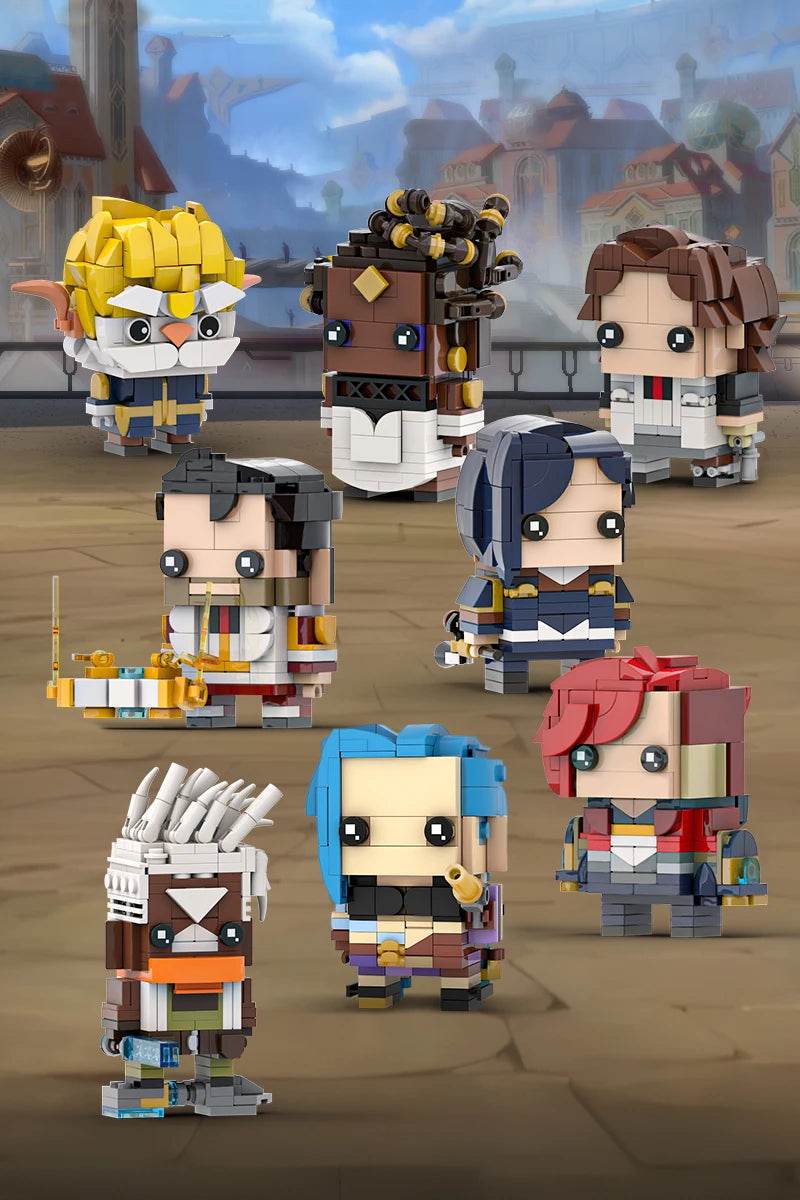 MOC Anime Arcanes Figure BrickheadZ Jayce Caitlyn Jinx Vi Gift Building Bricks MOC - ToylandEU