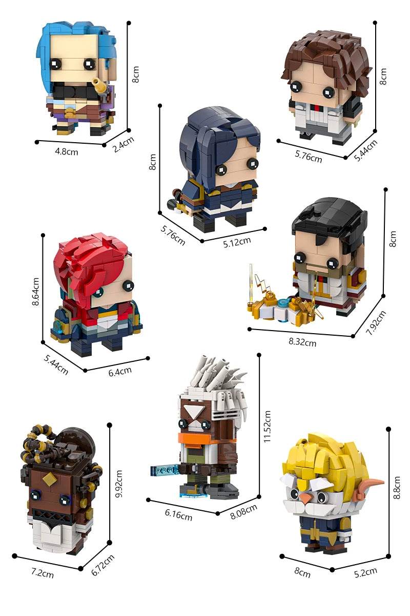 MOC Anime Arcanes Figure BrickheadZ Jayce Caitlyn Jinx Vi Gift Building Bricks MOC - ToylandEU