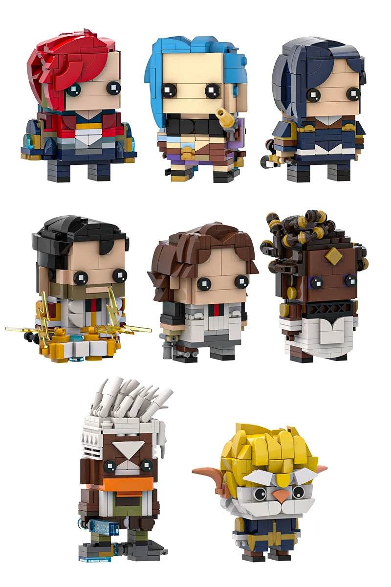 MOC Anime Arcanes Figure BrickheadZ Jayce Caitlyn Jinx Vi Gift Building Bricks MOC - ToylandEU