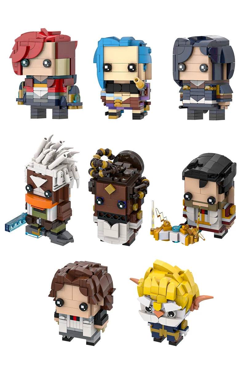 MOC Anime Arcanes Figure BrickheadZ Jayce Caitlyn Jinx Vi Gift Building Bricks MOC - ToylandEU