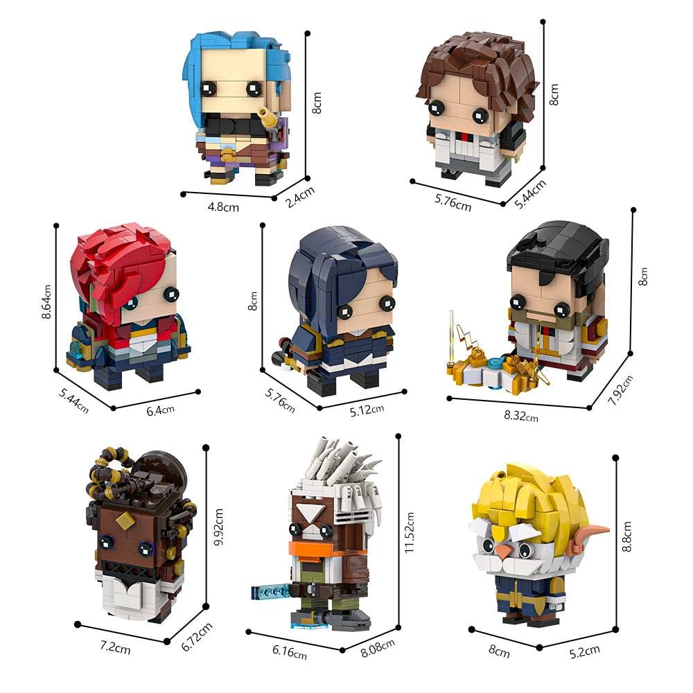 MOC Anime Arcanes Figure BrickheadZ Jayce Caitlyn Jinx Vi Gift Building Bricks MOC - ToylandEU