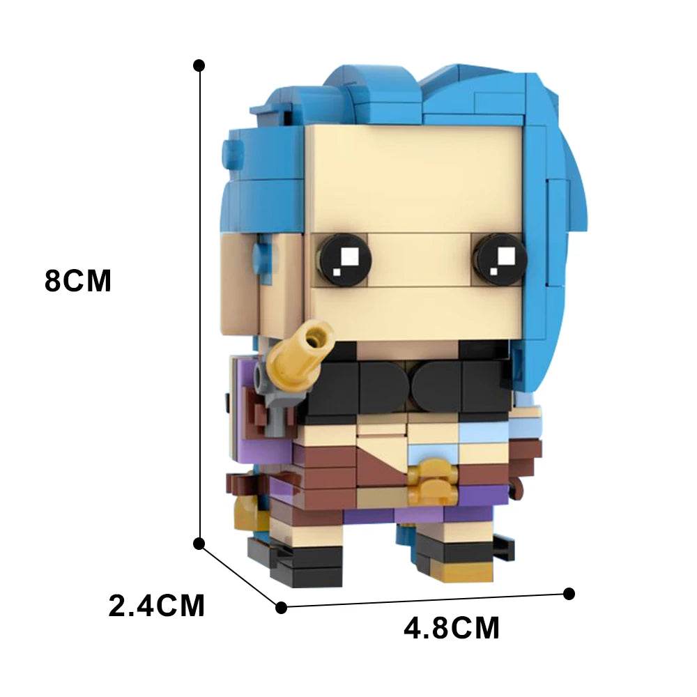 MOC Anime Arcanes Figure BrickheadZ Jayce Caitlyn Jinx Vi Gift Building Bricks MOC - ToylandEU