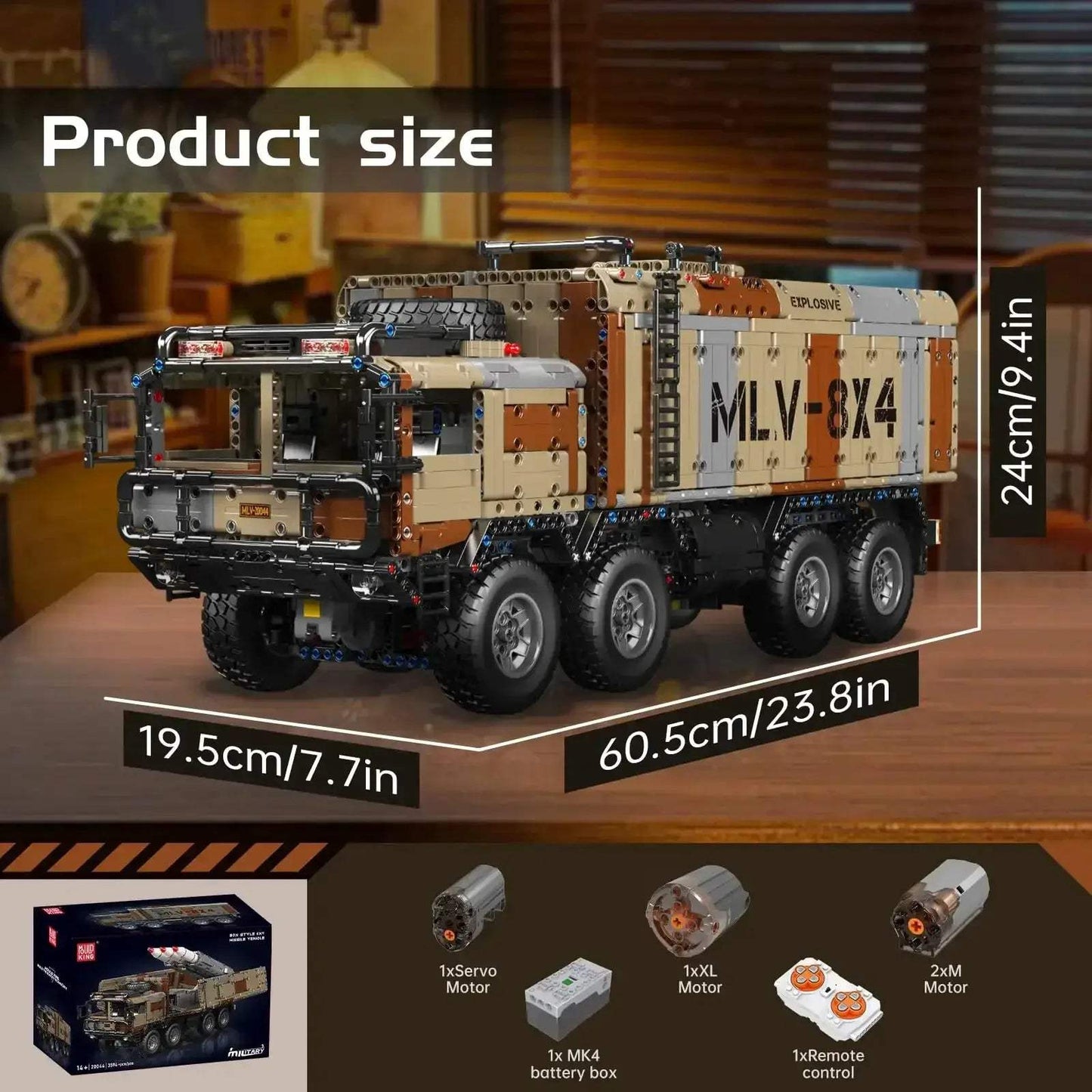 MOC App Enabled Remote Control Military Building Blocks Vehicle Desert - ToylandEU