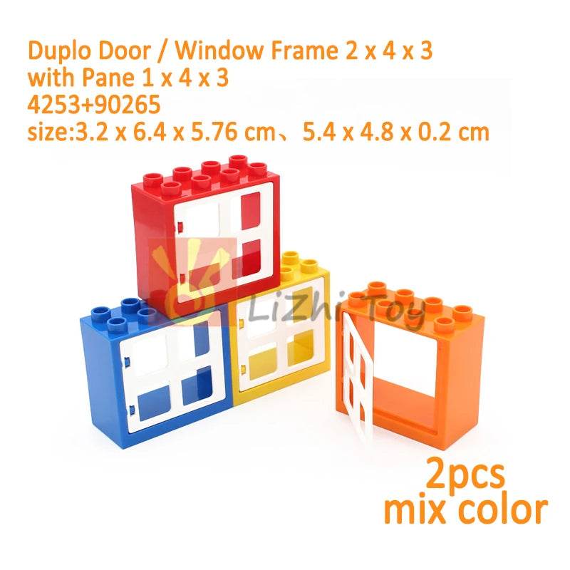MOC Big Size Building Blocks Bricks Slope Windows Door Toys - ToylandEU