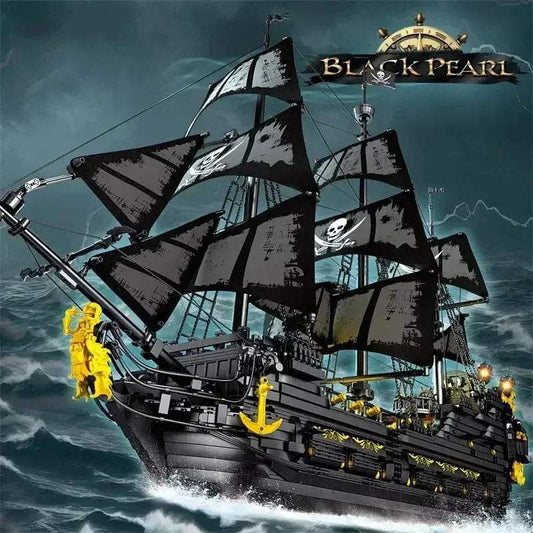 Black Pearl Pirate Ship Building Blocks Set 4708 Pieces - ToylandEU