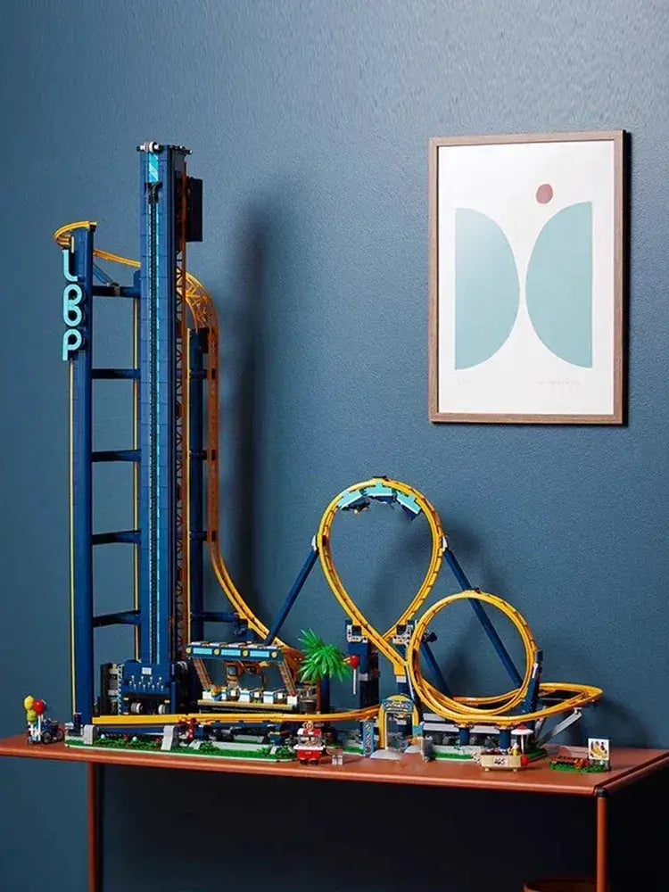 Blue Roller Coaster Building Blocks Set High Difficulty - ToylandEU