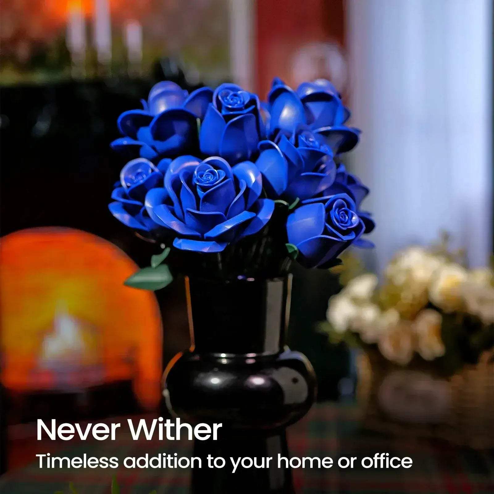 Blue Rose Building Blocks Set For Customizable Home Decor - ToylandEU