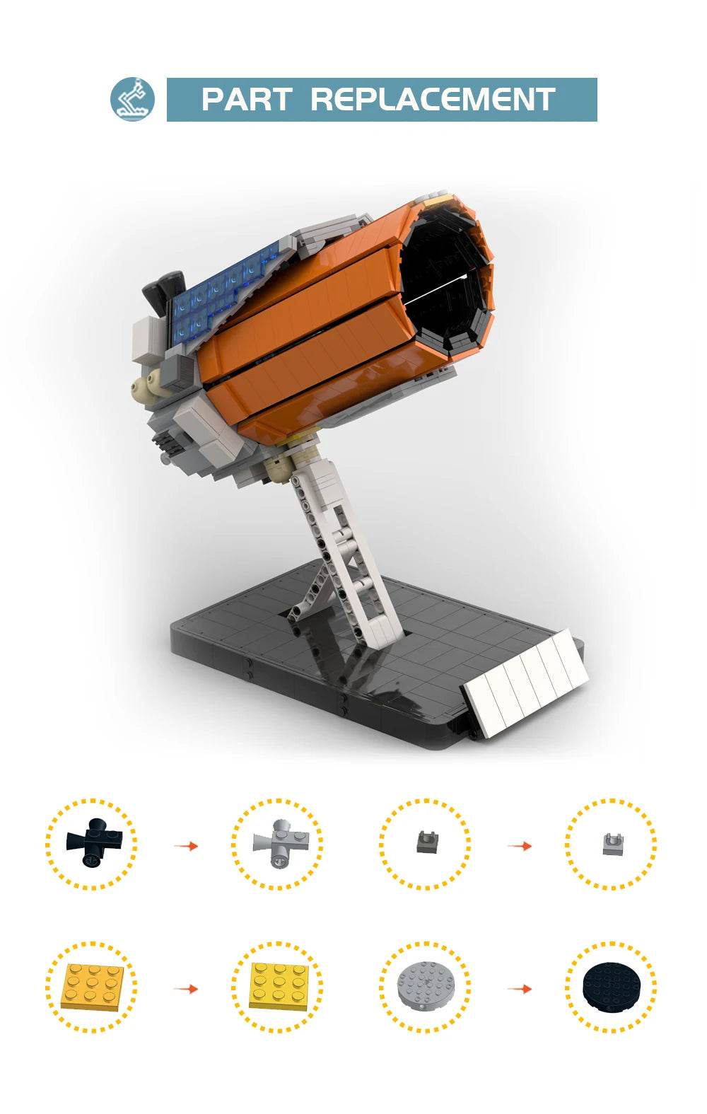 MOC BuildMoc Kepler Space Telescope Building Block Set STEM Gift Building Bricks MOC - ToylandEU