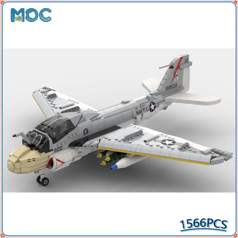 MOC Building Block Aircraft 1:35 Scale A-6E Intruder Kit Building Bricks MOC - ToylandEU