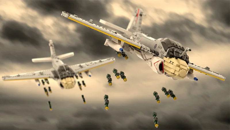 MOC Building Block Aircraft 1:35 Scale A-6E Intruder Kit Building Bricks MOC - ToylandEU