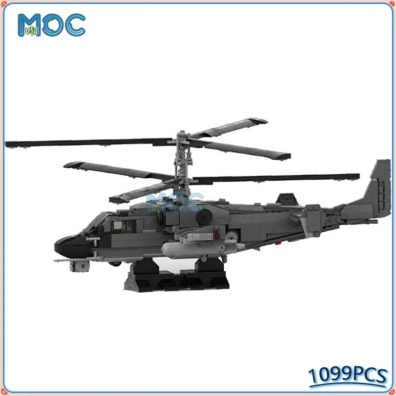 MOC Building Blocks City Helicopter KA-52 Model DIY Building Bricks MOC - ToylandEU