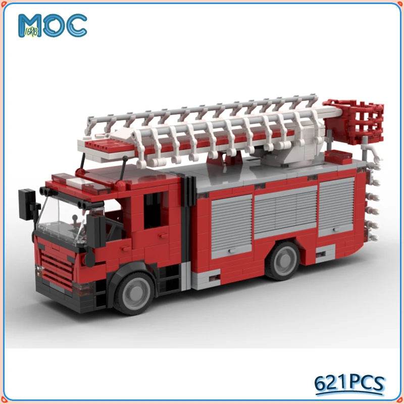 MOC Building Blocks F320 Fire Truck Model DIY Creative Bricks 621PCS Building Bricks MOC - ToylandEU