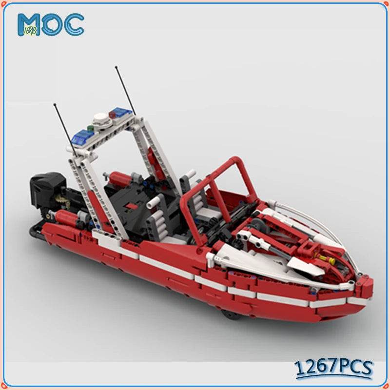 MOC Building Blocks Fire Fighting Fire Boat Model DIY 1267PCS Building Bricks MOC - ToylandEU