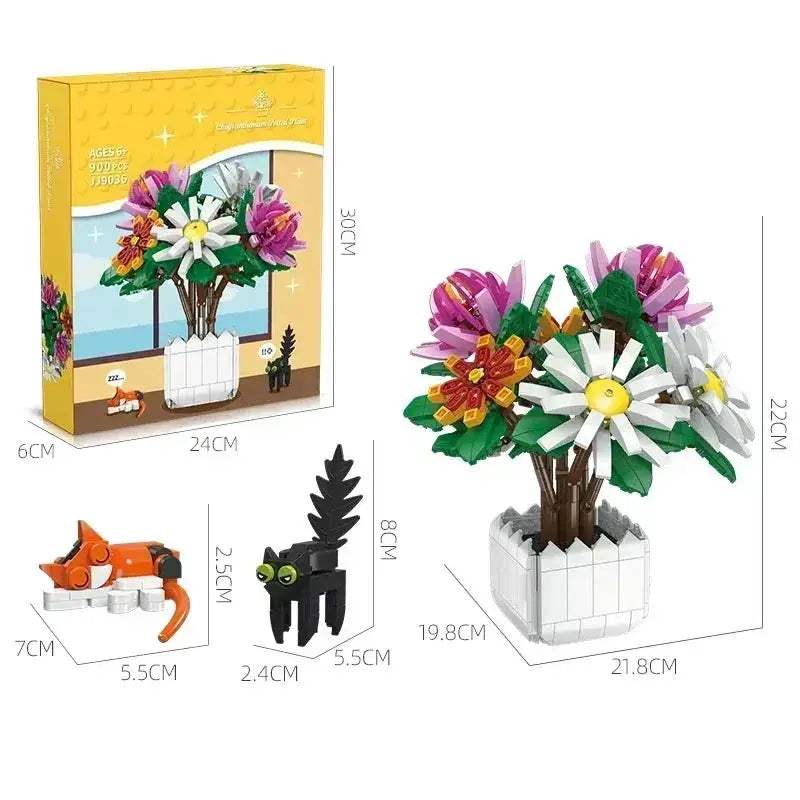 MOC Building Blocks Flower Bouquet Set For Kids Educational And Decor - ToylandEU
