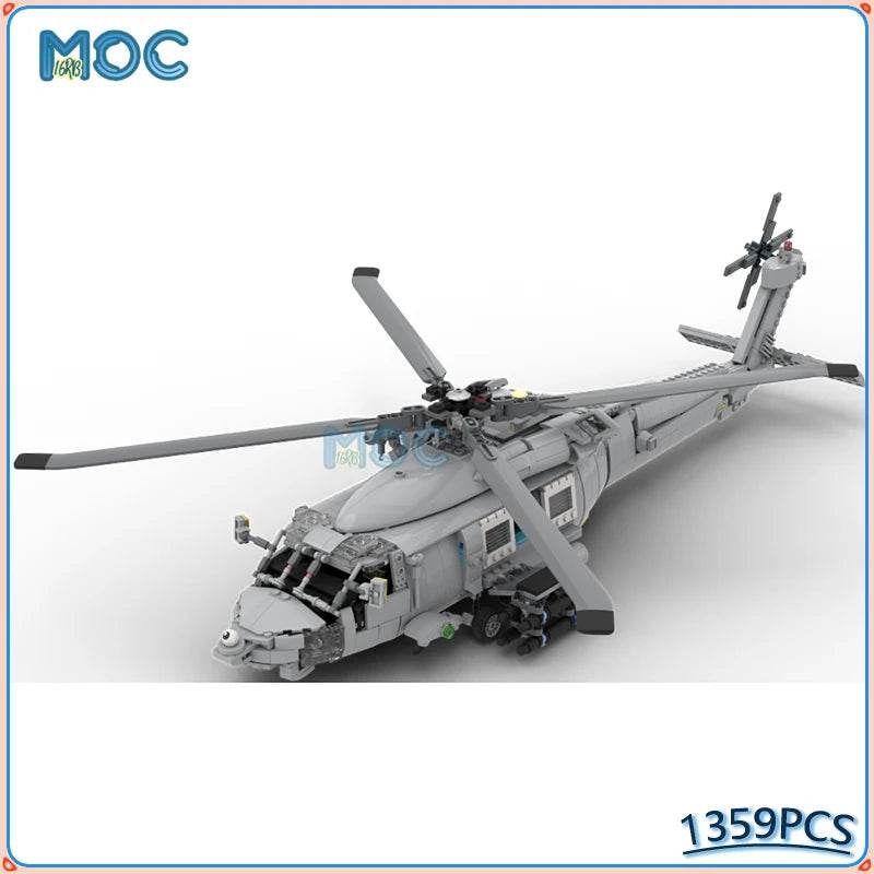 MOC Building Blocks Helicopter Aircraft Model HH-60H Recued Hawk 1359PCS Creative DIY Toys Building Bricks MOC - ToylandEU