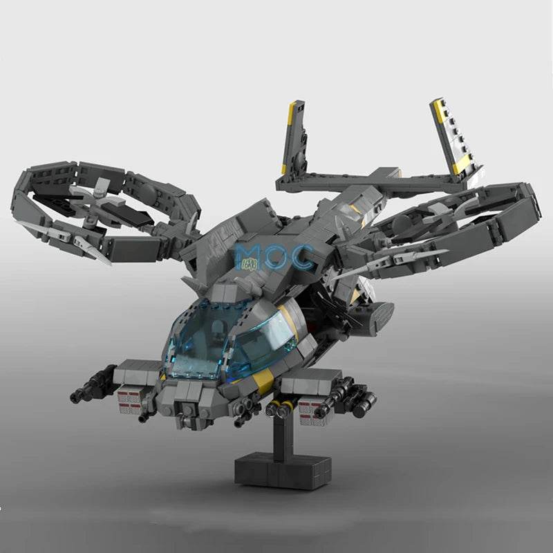 MOC Building Blocks Helicopter SA-9 Kestrel Gunship Set Building Bricks MOC - ToylandEU