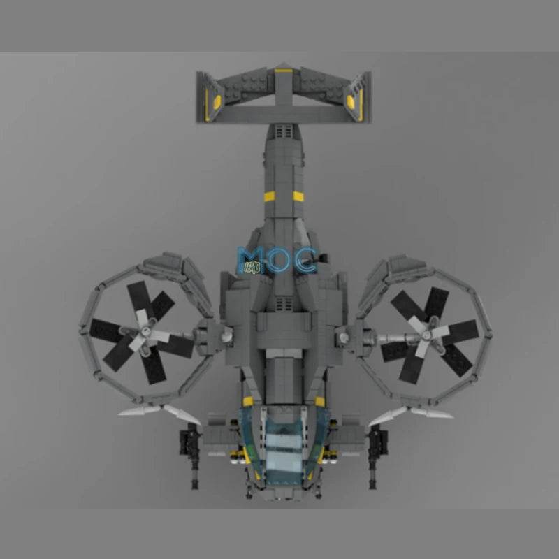 MOC Building Blocks Helicopter SA-9 Kestrel Gunship Set Building Bricks MOC - ToylandEU