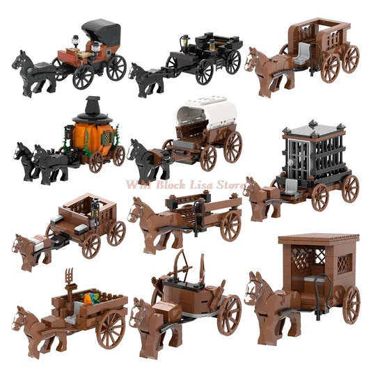 MOC Building Blocks Horse Carriage Set For Friends Fans - ToylandEU