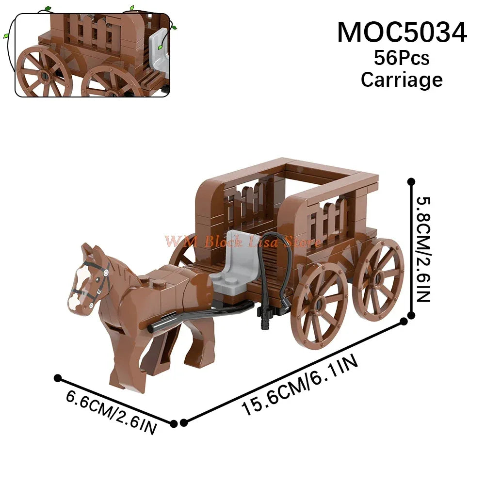 MOC Building Blocks Horse Carriage Set For Friends Fans - ToylandEU