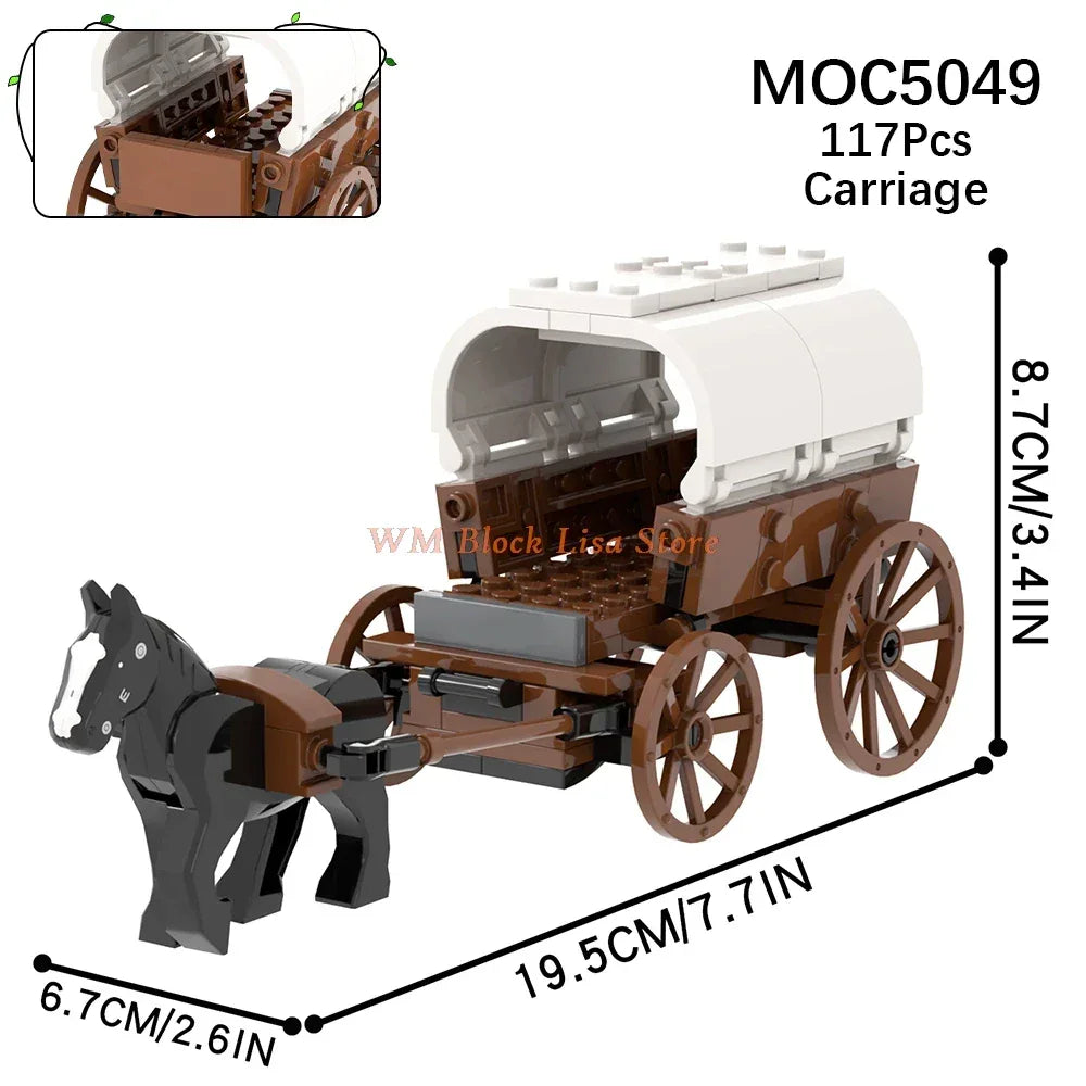 MOC Building Blocks Horse Carriage Set For Friends Fans - ToylandEU