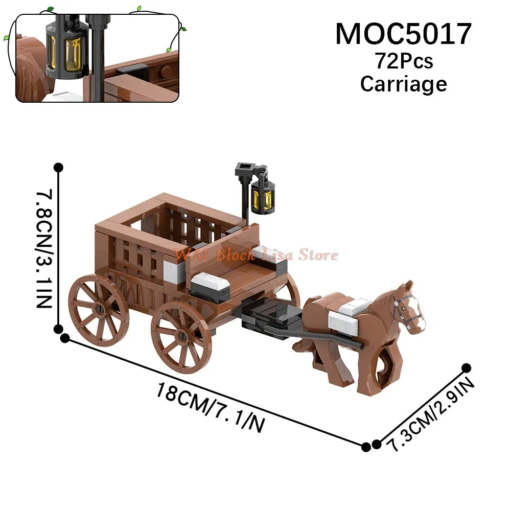 MOC Building Blocks Horse Carriage Set For Friends Fans - ToylandEU