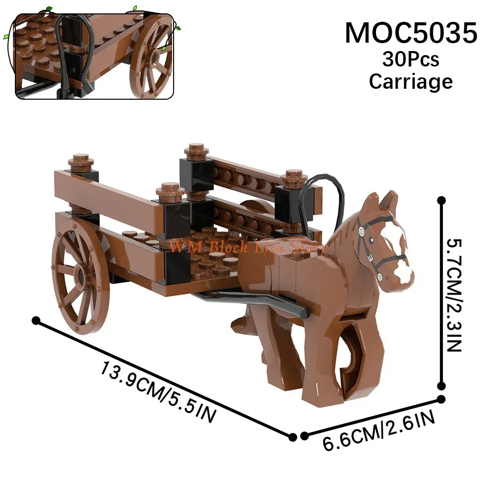 MOC Building Blocks Horse Carriage Set For Friends Fans - ToylandEU