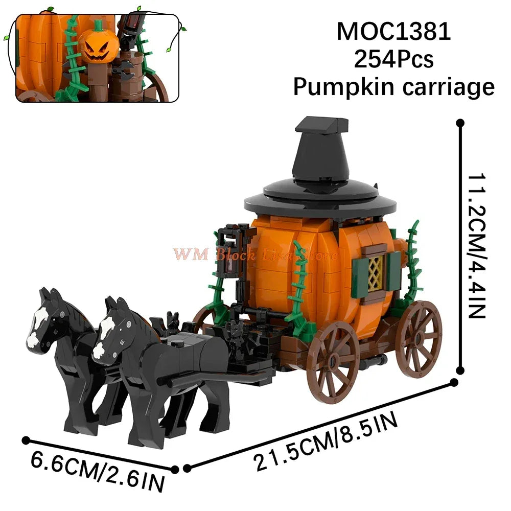 MOC Building Blocks Horse Carriage Set For Friends Fans - ToylandEU
