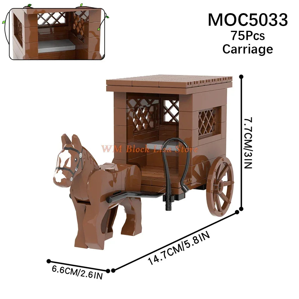 MOC Building Blocks Horse Carriage Set For Friends Fans - ToylandEU