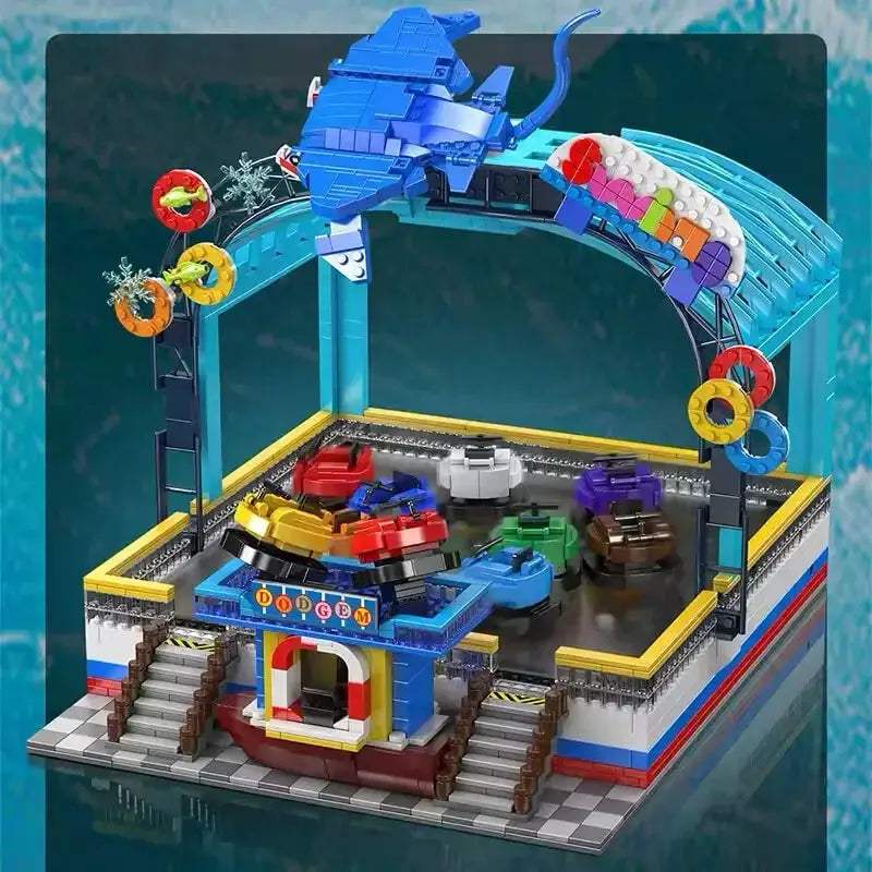 MOC Building Blocks Motorized Bumper Boats Educational Set For Kids - ToylandEU