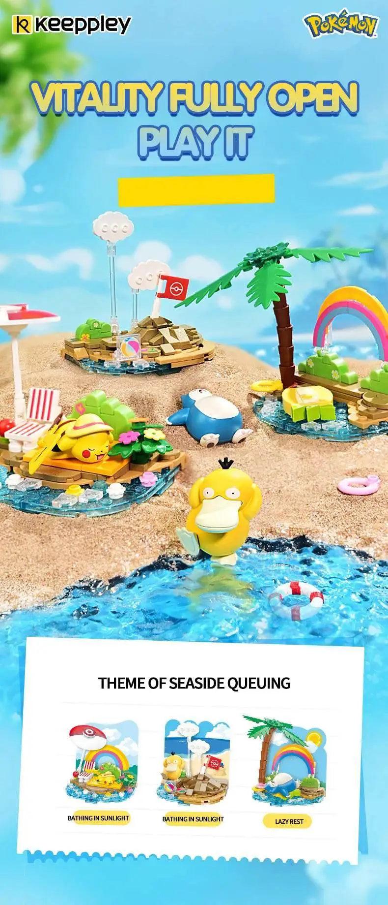 MOC Building Blocks Pikachu Psyduck Seaside Party Scene -  ToylandEU™