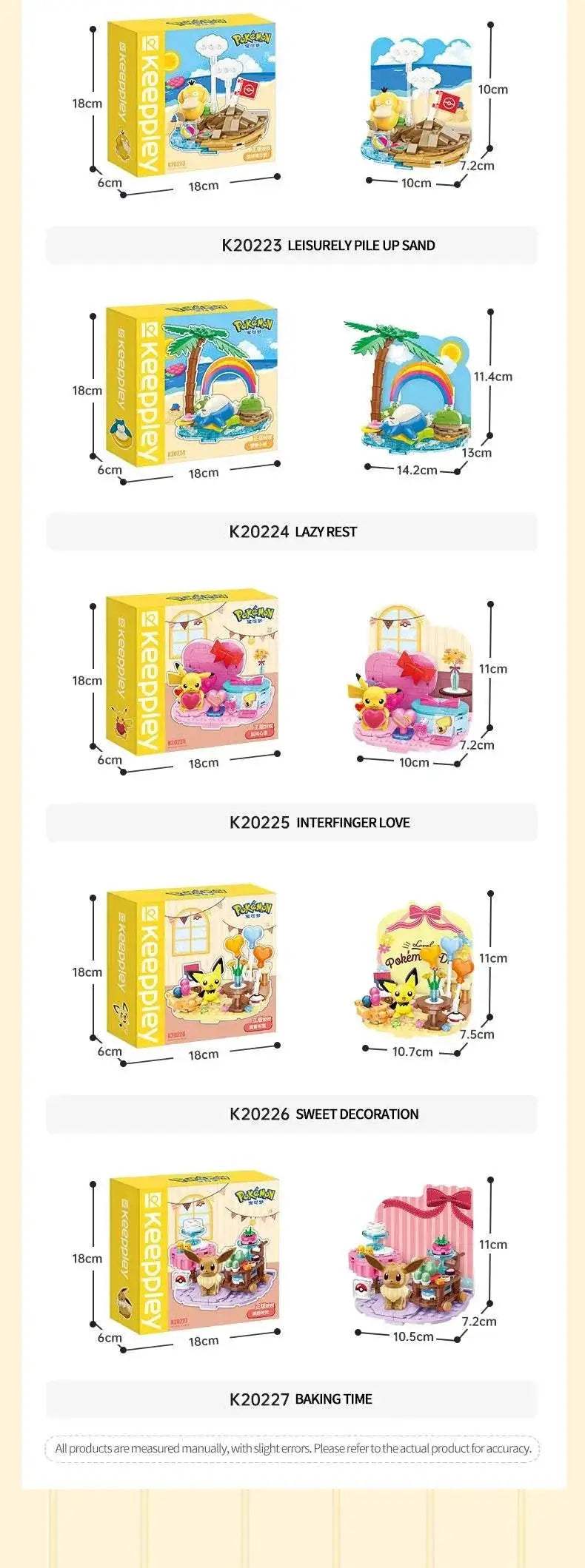 Building Blocks Pikachu Psyduck Seaside Party Scene - ToylandEU