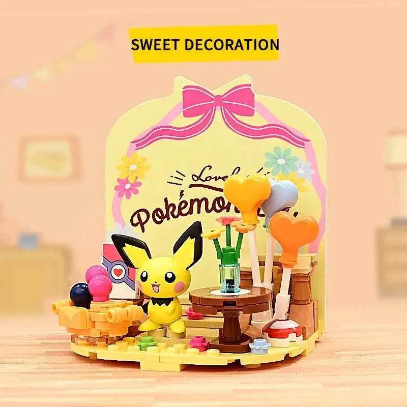 Building Blocks Pikachu Psyduck Seaside Party Scene - ToylandEU