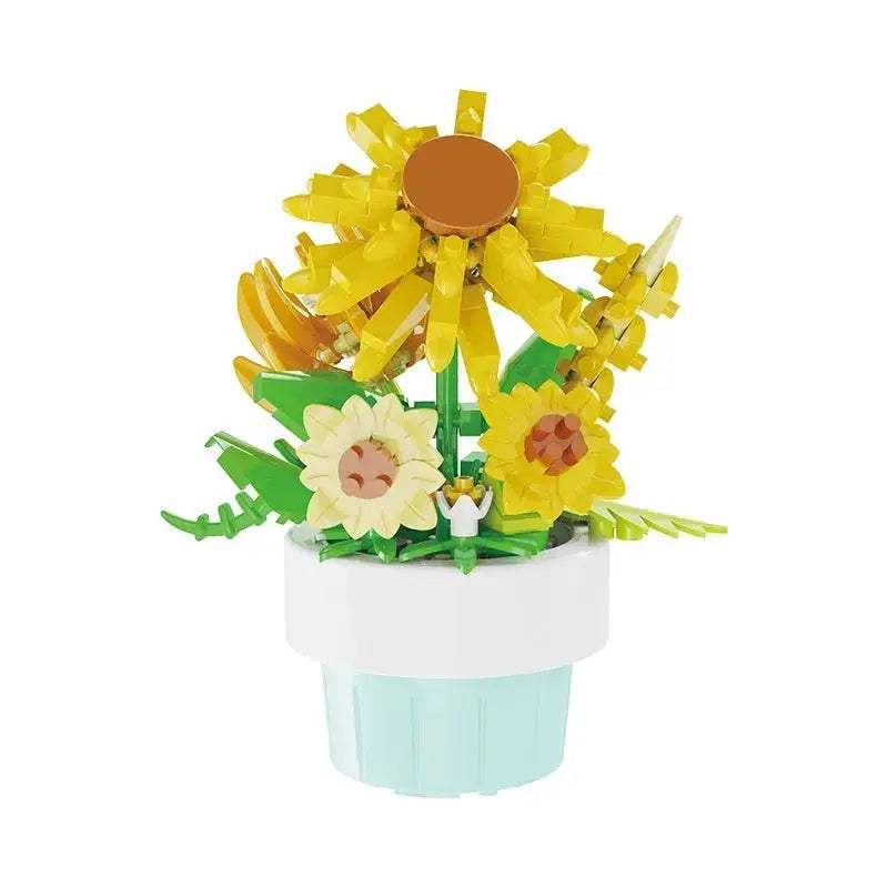 Building Blocks Rose Bouquet Creative Flower Model For Home Decor - ToylandEU