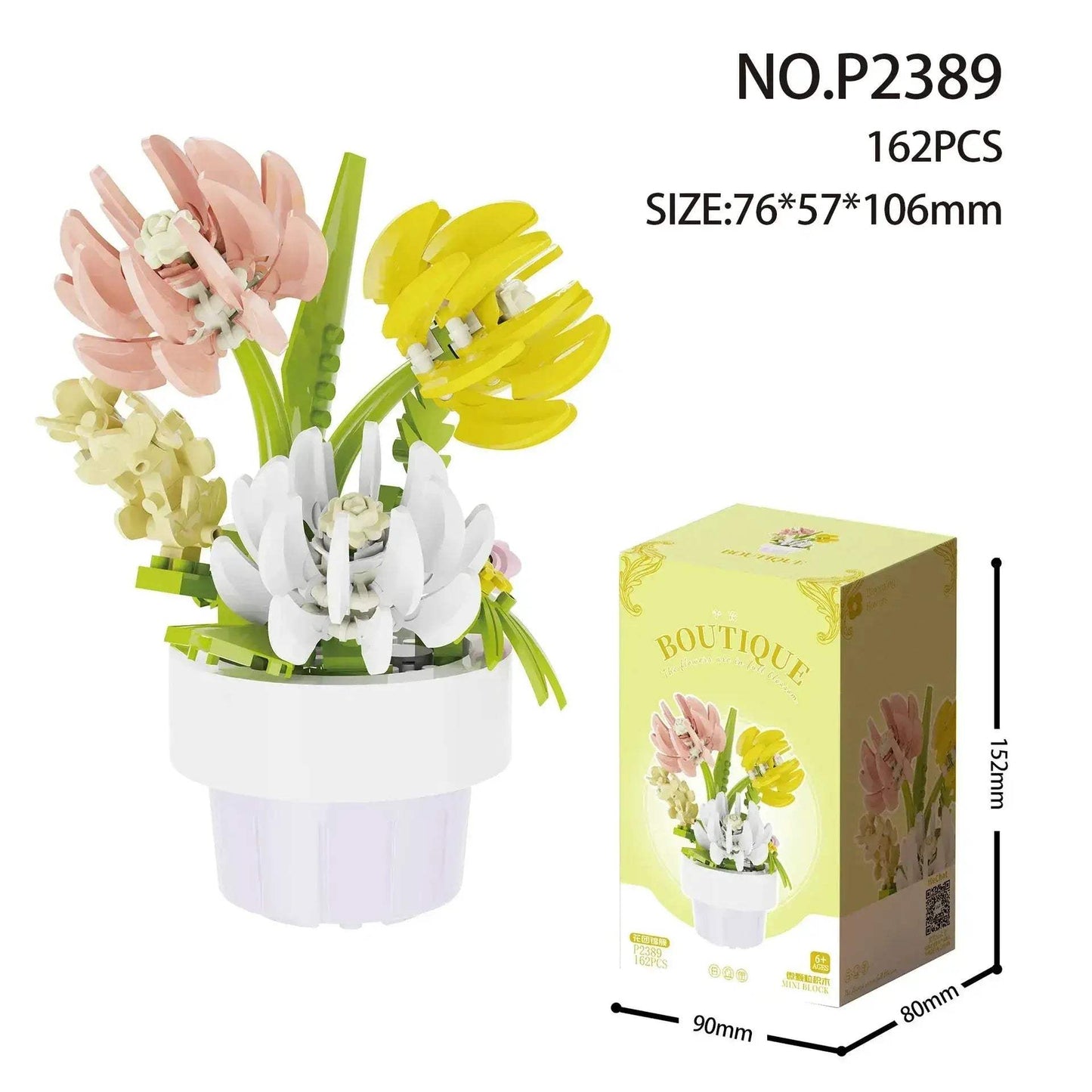 Building Blocks Rose Bouquet Creative Flower Model For Home Decor - ToylandEU