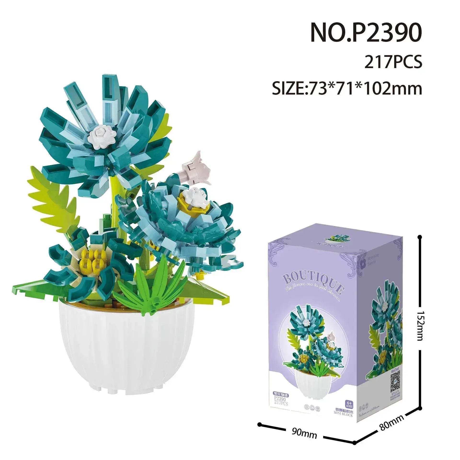 Building Blocks Rose Bouquet Creative Flower Model For Home Decor - ToylandEU