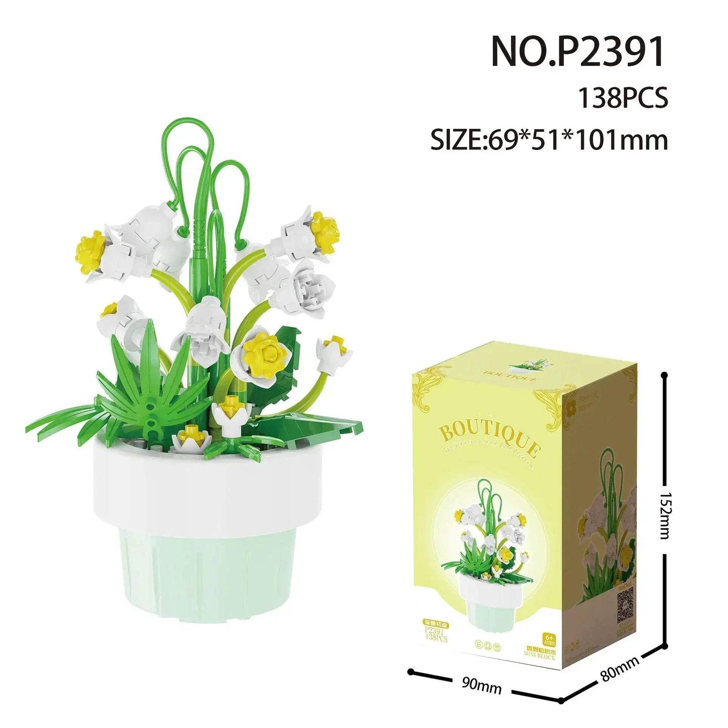 Building Blocks Rose Bouquet Creative Flower Model For Home Decor - ToylandEU