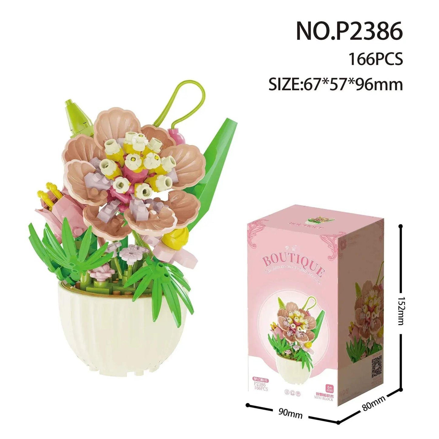 Building Blocks Rose Bouquet Creative Flower Model For Home Decor - ToylandEU