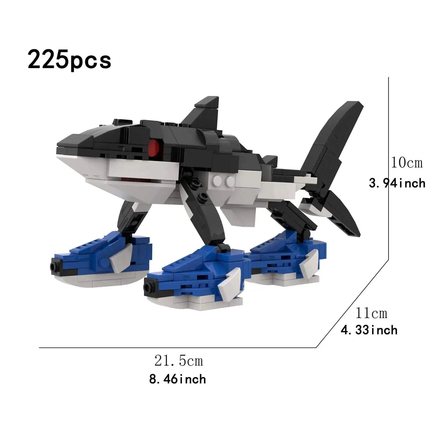 MOC Building Blocks Shark Set 225 Pieces for Creative Play Gift - ToylandEU