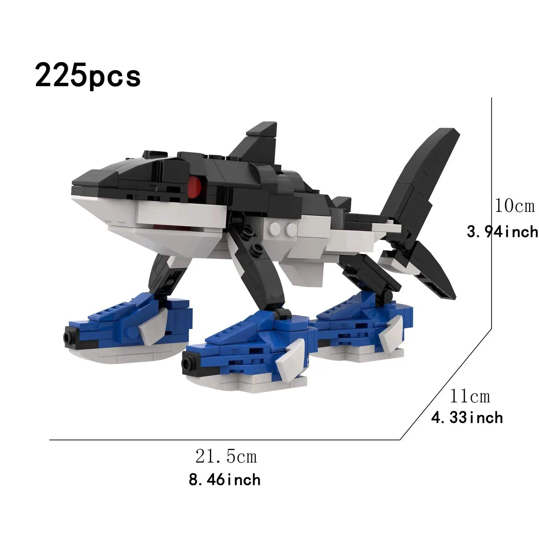 MOC Building Blocks Shark Set 225 Pieces for Creative Play Gift - ToylandEU