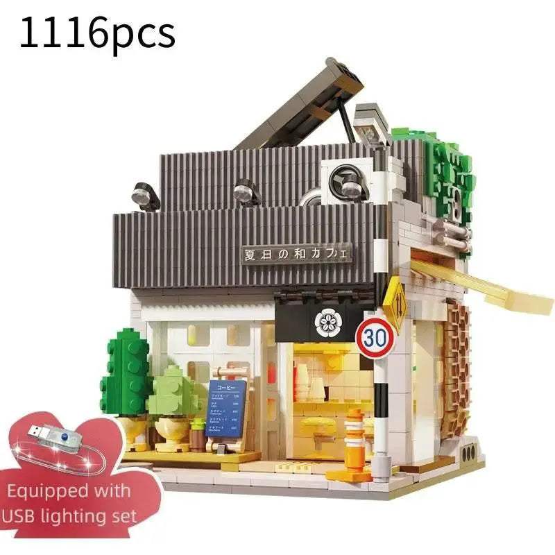 Cada LED City Japanese Street View Bricks Shop Building Blocks - ToylandEU