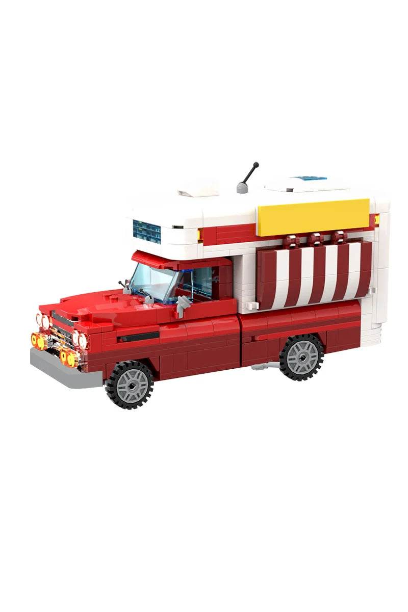 MOC Chevrolet Apache Food Truck Model Movable Brick Building Bricks MOC Gift - ToylandEU