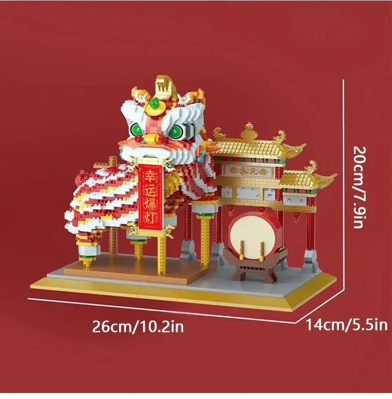  MOC Chinese Lion Dance Building Blocks New Year Spring Festival Gift -  ToylandEU™