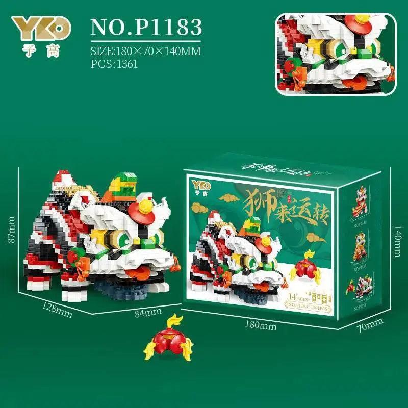  MOC Chinese Lion Dance Building Blocks New Year Spring Festival Gift -  ToylandEU™