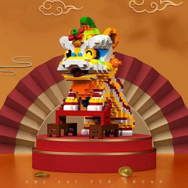Chinese Lion Dance Building Blocks New Year Spring Festival Gift - ToylandEU