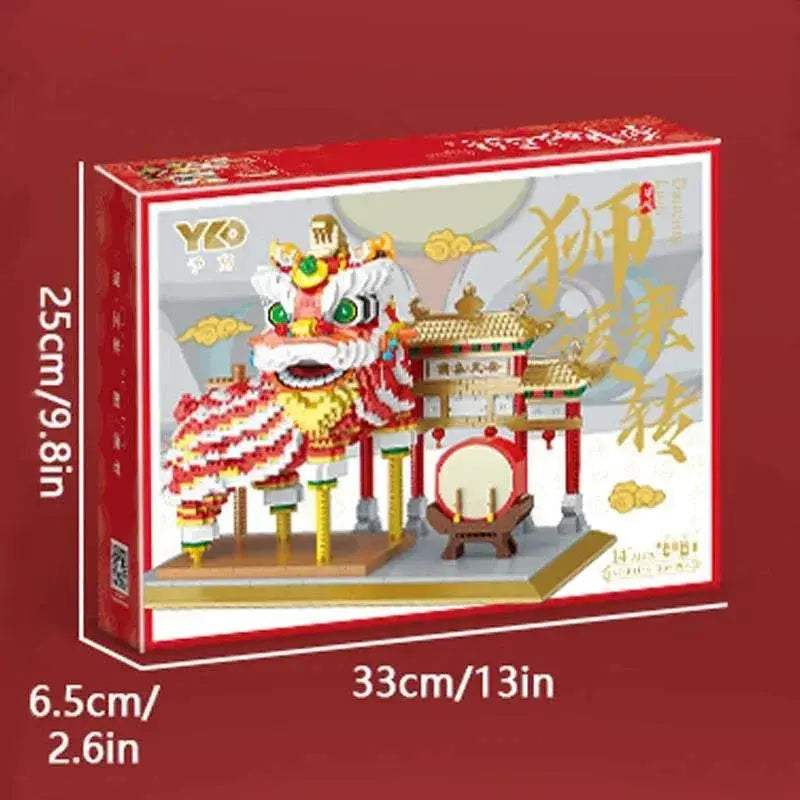 Chinese Lion Dance Building Blocks New Year Spring Festival Gift - ToylandEU